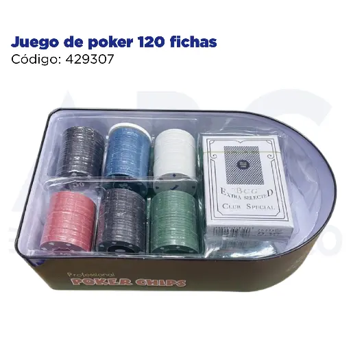 [429307] Juego de poker 120 fichas