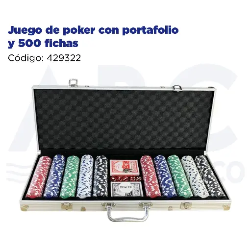 [429322] Juego de poker con portafolio y 500 fichas