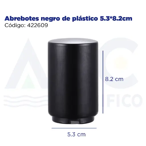 [422609] Abrebotes negro de plástico 5.3*8.2cm