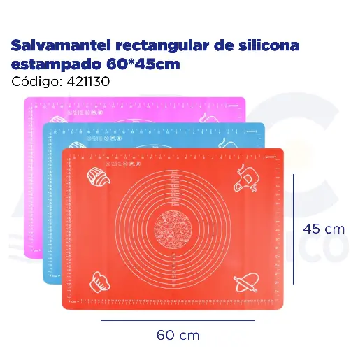[421130] Salvamantel rectangular de silicona estampado 60*45cm