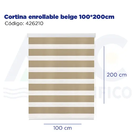 [426210] Cortina enrollable beige 100*200cm