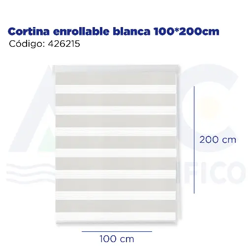 [426215] Cortina enrollable blanca 100*200cm