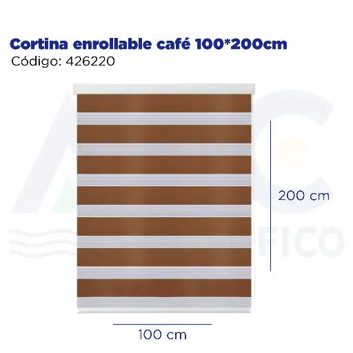 [426220] Cortina enrollable café 100*200cm