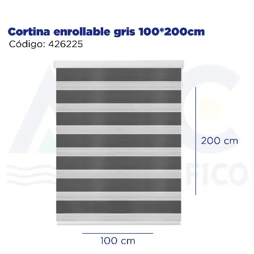 [426225] Cortina enrollable gris 100*200cm