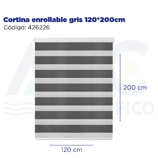 [426226] Cortina enrollable gris 120*200cm