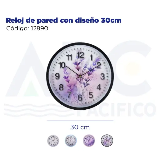 [12890] Reloj de pared con diseño 30cm