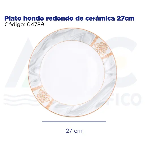 [04789] Plato hondo redondo de cerámica 27cm