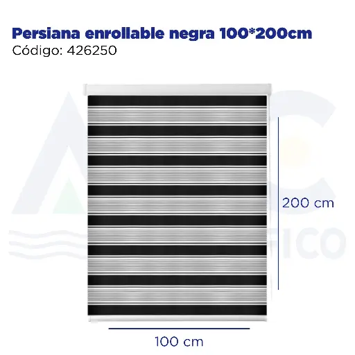 [426250] Persiana enrollable negra 100*200cm