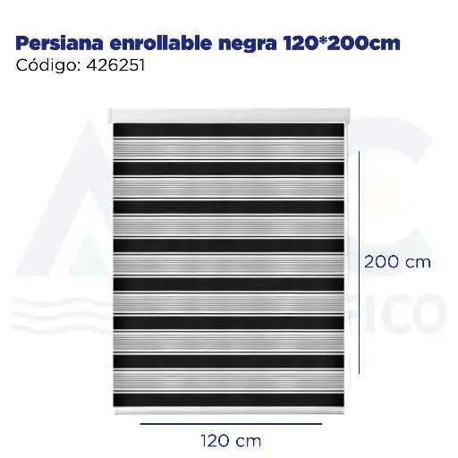 [426251] Persiana enrollable negra 120*200cm