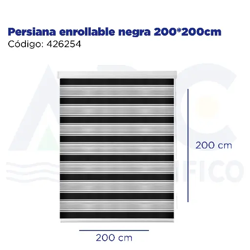 [426254] Persiana enrollable negra 200*200cm
