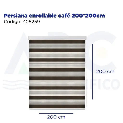 [426259] Persiana enrollable café 200*200cm