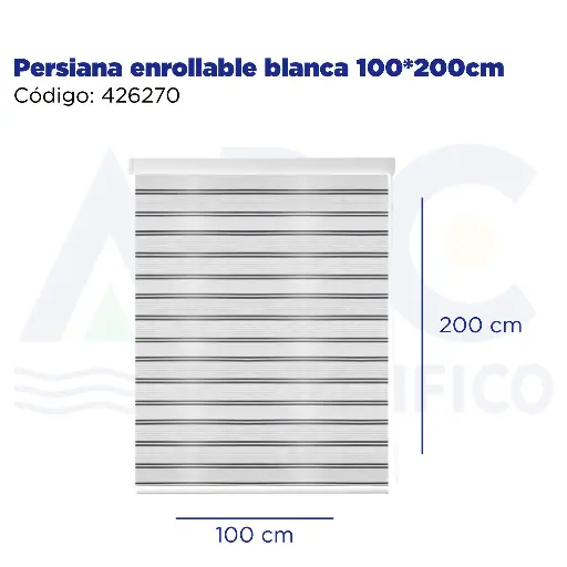 [426270] Persiana enrollable blanca 100*200cm