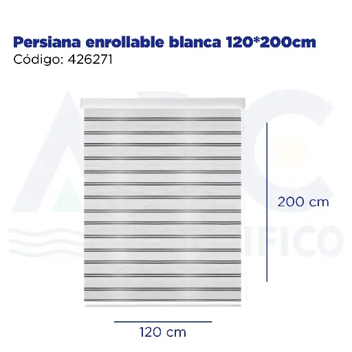 [426271] Persiana enrollable blanca 120*200cm