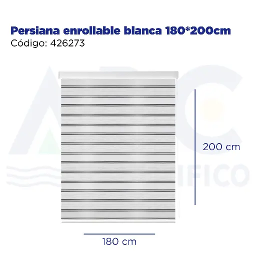 [426273] Persiana enrollable blanca 180*200cm