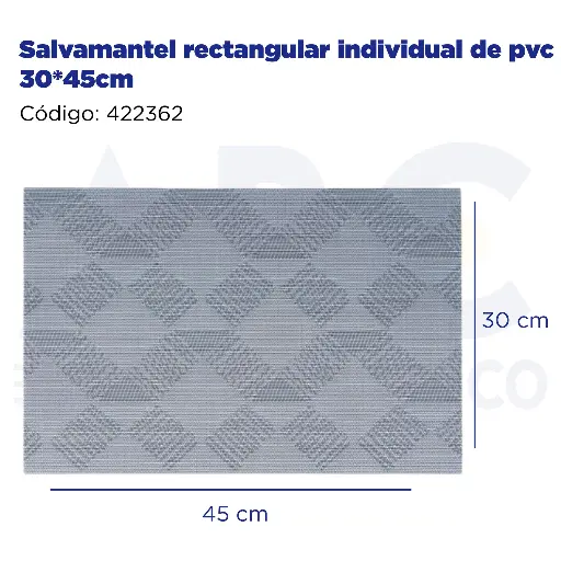 [422362] Salvamantel rectangular individual de pvc 30*45cm