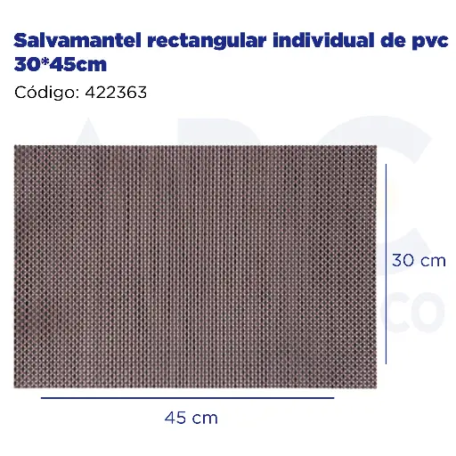 [422363] Salvamantel rectangular individual de pvc 30*45cm
