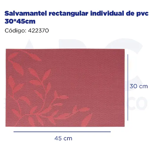 [422370] Salvamantel rectangular individual de pvc 30*45cm