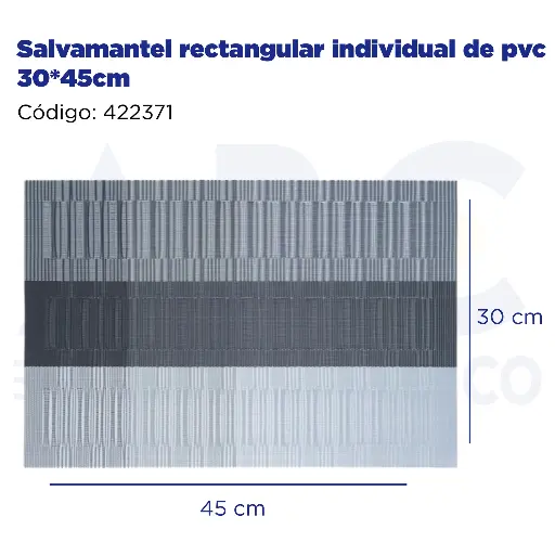 [422371] Salvamantel rectangular individual de pvc 30*45cm