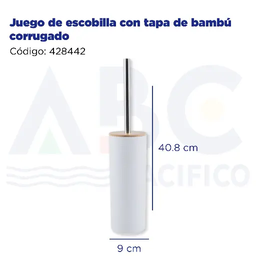 [428442] Juego de escobilla con tapa de bambú corrugado 7.2*11cm