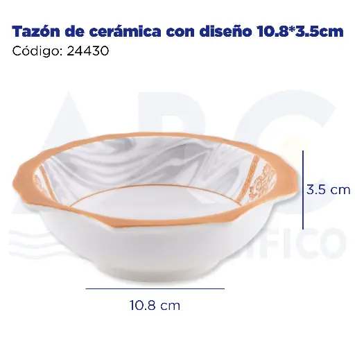 [24430] Tazón de cerámica con diseño 10.8*3.5cm