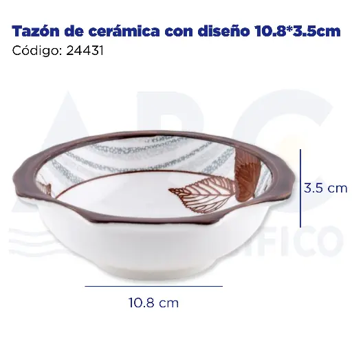 [24431] Tazón de cerámica con diseño 10.8*3.5cm