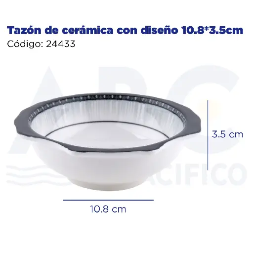 [24433] Tazón de cerámica con diseño 10.8*3.5cm
