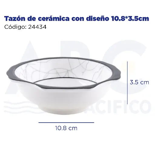 [24434] Tazón de cerámica con diseño 10.8*3.5cm