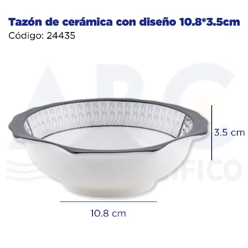 [24435] Tazón de cerámica con diseño 10.8*3.5cm