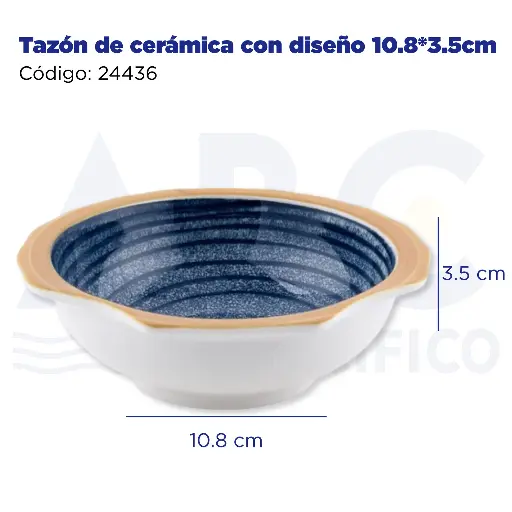 [24436] Tazón de cerámica con diseño 10.8*3.5cm