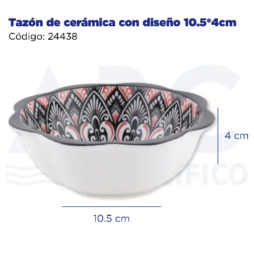 [24438] Tazón de cerámica con diseño 10.5*4cm