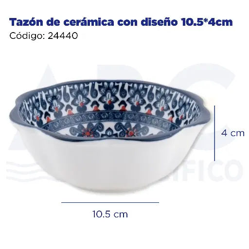[24440] Tazón de cerámica con diseño 10.5*4cm