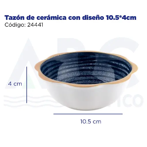 [24441] Tazón de cerámica con diseño 10.5*4cm