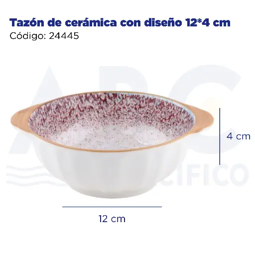 [24445] Tazón de cerámica con diseño 12*4 cm
