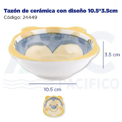 [24449] Tazón de cerámica con diseño 10.5*3.5cm