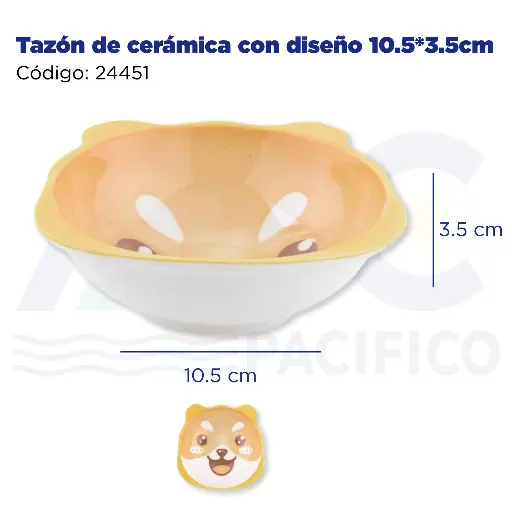 [24451] Tazón de cerámica con diseño 10.5*3.5cm