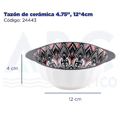[24443] Tazón de cerámica 4.75", 12*4cm