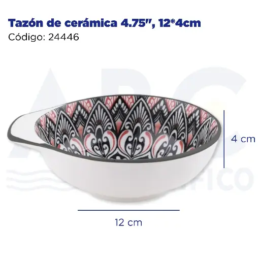 [24446] Tazón de cerámica 4.75", 12*4cm