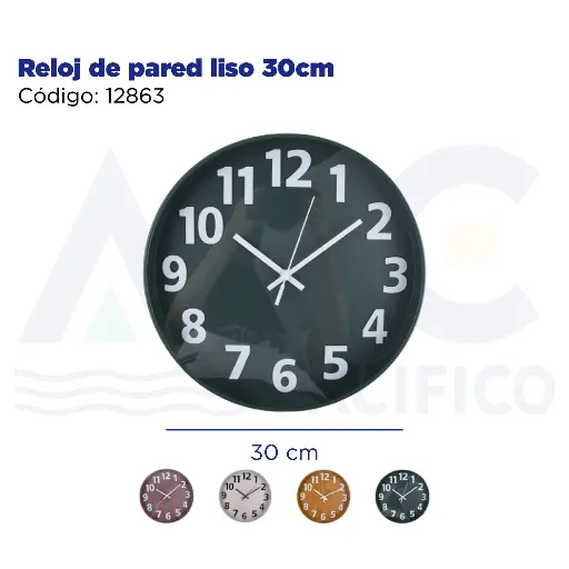 [12863] Reloj de pared liso 30cm