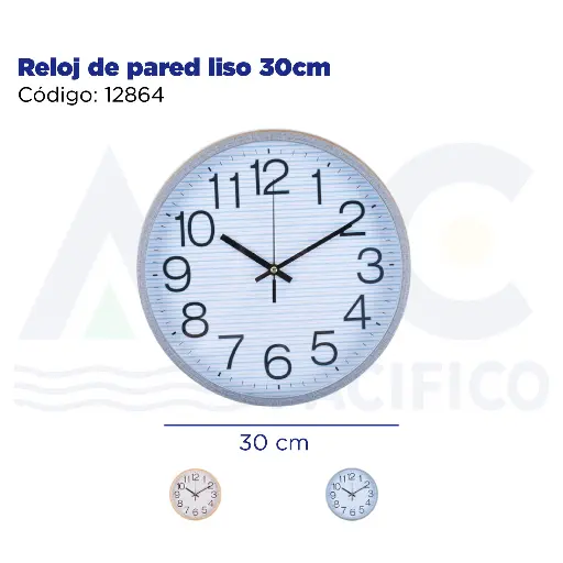 [12864] Reloj de pared liso 30cm