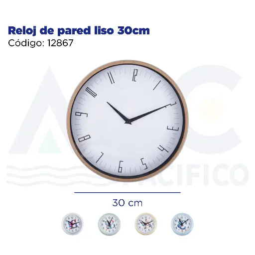[12867] Reloj de pared liso 30cm