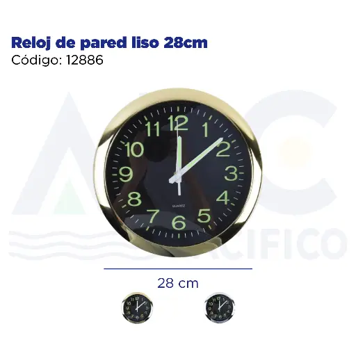 [12886] Reloj de pared liso 28cm