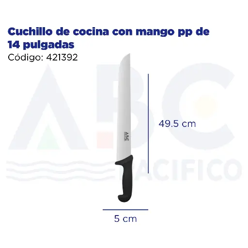 [421392] Cuchillo de cocina con mango pp de 14 pulgadas