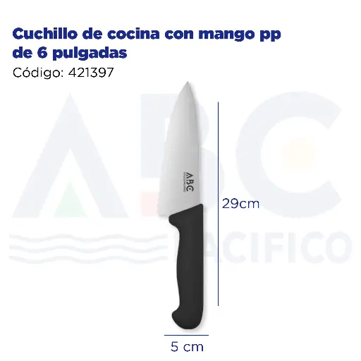 [421397] Cuchillo de cocina con mango pp de 6 pulgadas