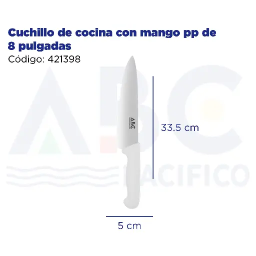 [421398] Cuchillo de cocina con mango pp de 8 pulgadas