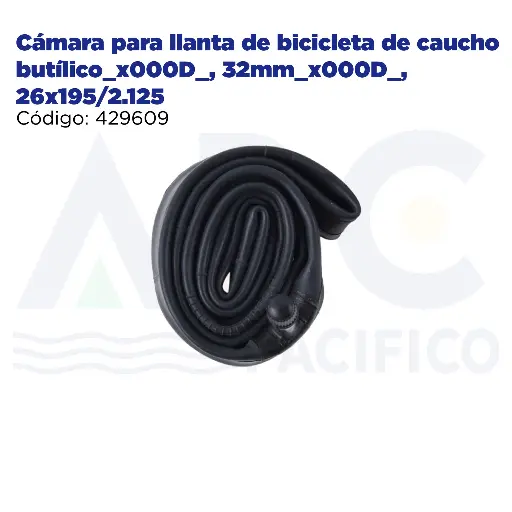 [429609] Cámara para llanta de bicicleta de caucho butílico_x000D_, 32mm_x000D_, 26x195/2.125