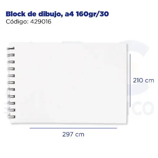 [429016] Block de dibujo, a4 160gr/30
