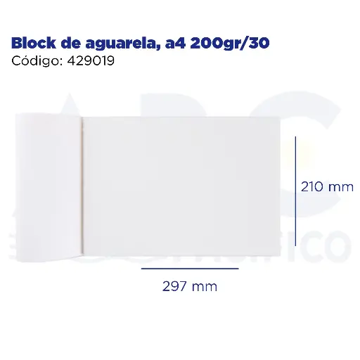 [429019] Block de aguarela, a4 200gr/30
