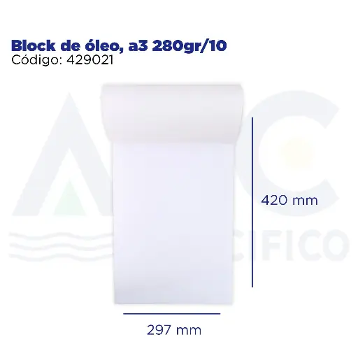 [429021] Block de óleo, a3 280gr/10