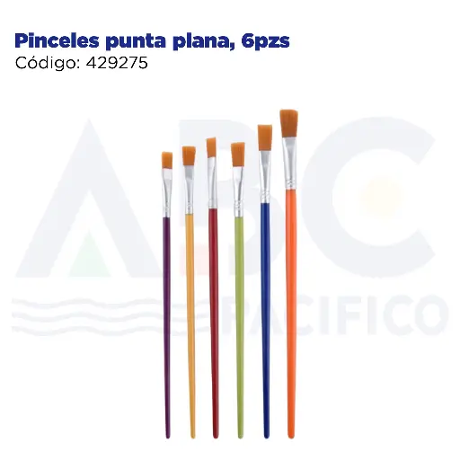 [429275] Pinceles punta plana, 6pzs