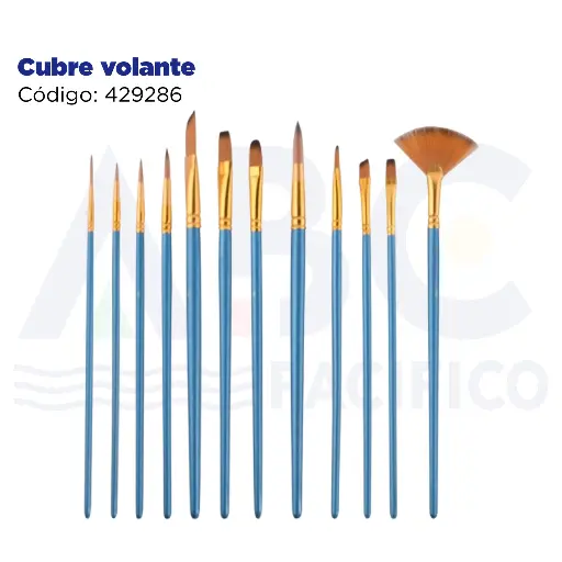 [429286] Pinceles mango azul nacarado puntas mixtas